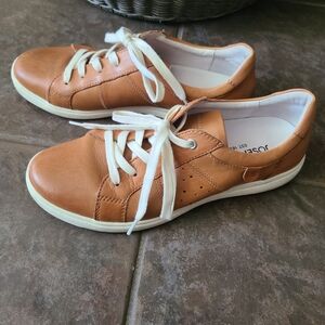 Josef Seibel Leather Sneakers Caramel Color Size 38